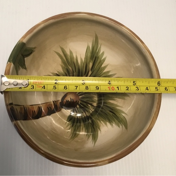 Tabletops Gallery KONA Footed Soup Cereal Bowls SET Of 2 Handcrafted Palm Tree - Picture 8 of 9
